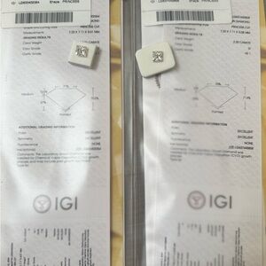 Princess Cut Diamond Earrings IGI certified 4.41 carat total weight